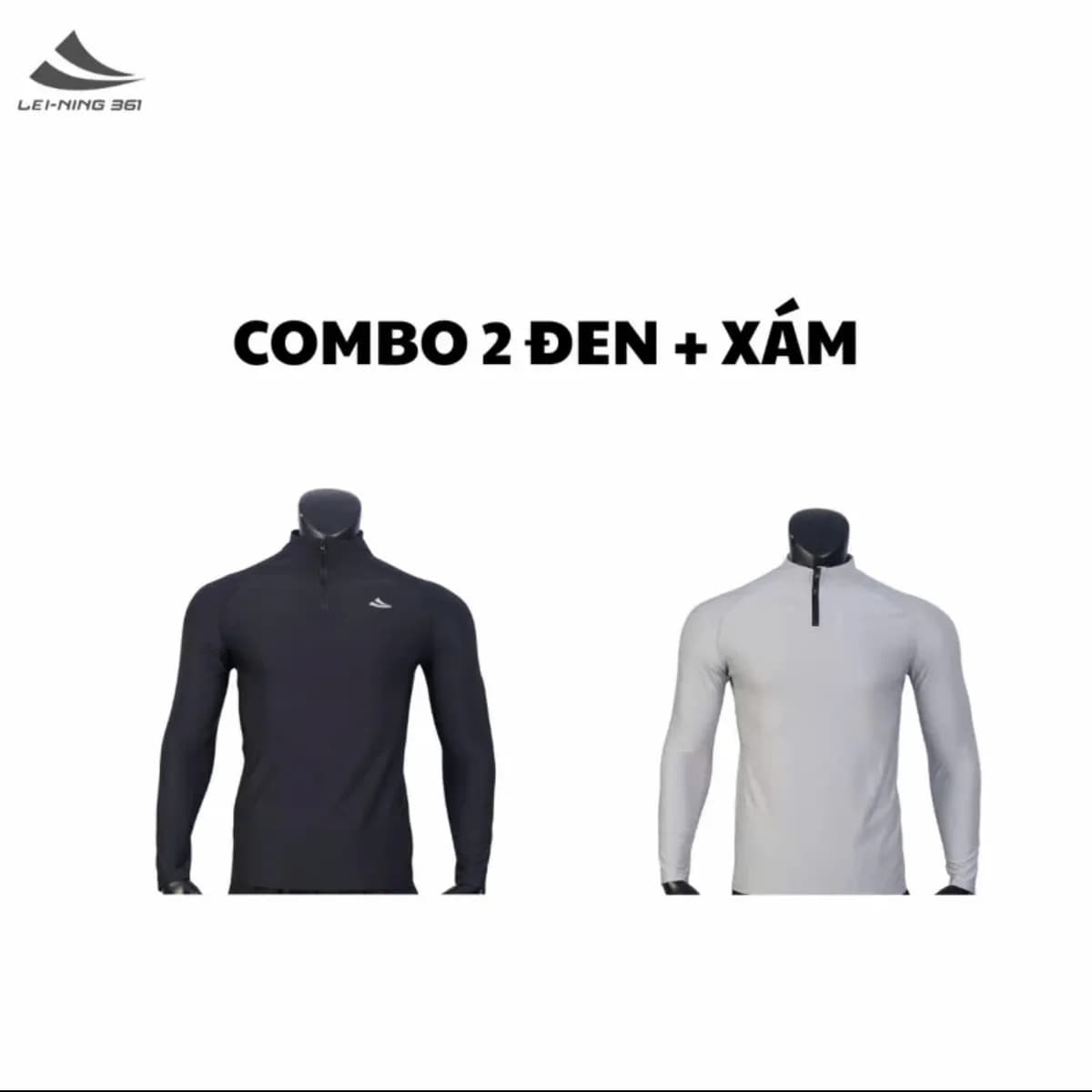 Áo Thun Giữ Nhiệt Dài Tay Lei-Ning 361 Cổ Khóa Kéo-AOGN01.361-13