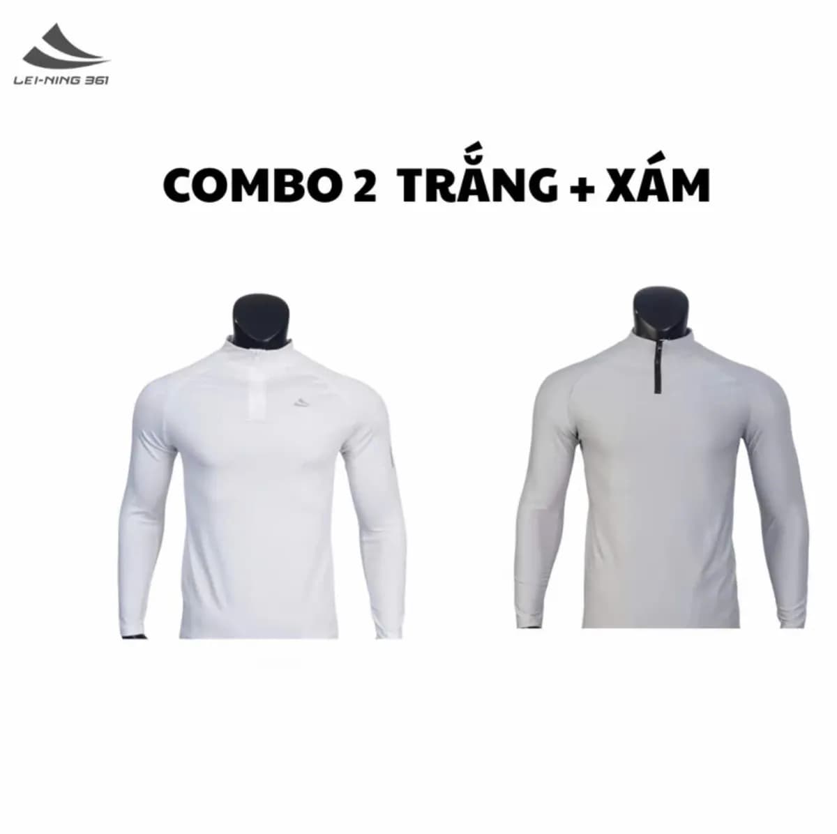 Áo Thun Giữ Nhiệt Dài Tay Lei-Ning 361 Cổ Khóa Kéo-AOGN01.361-17