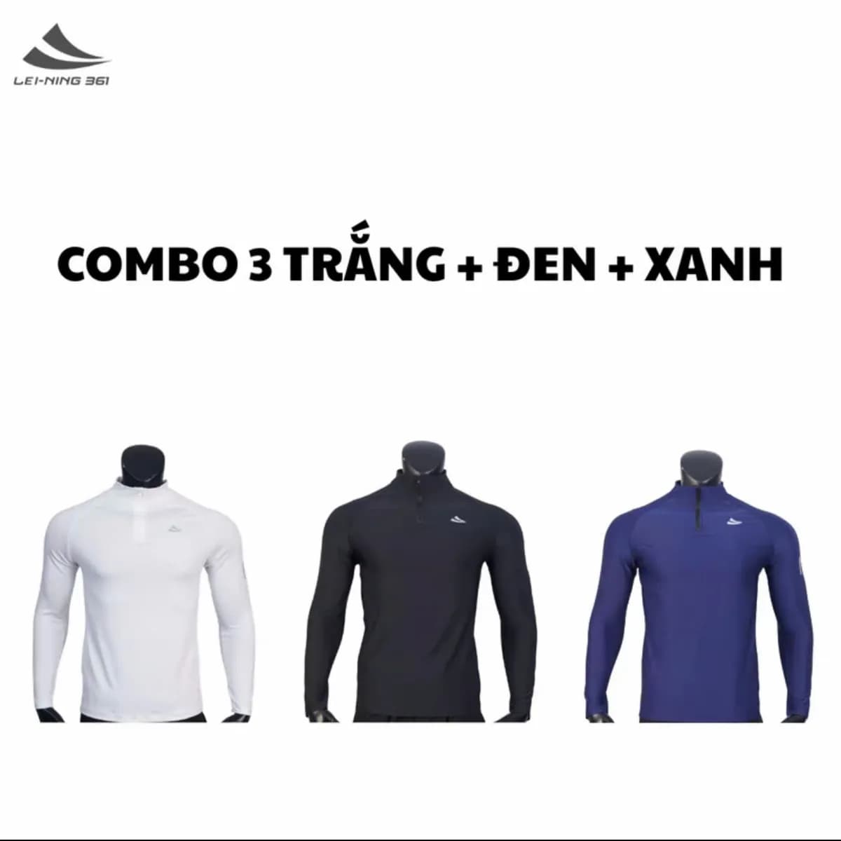 Áo Thun Giữ Nhiệt Dài Tay Lei-Ning 361 Cổ Khóa Kéo-AOGN01.361-19