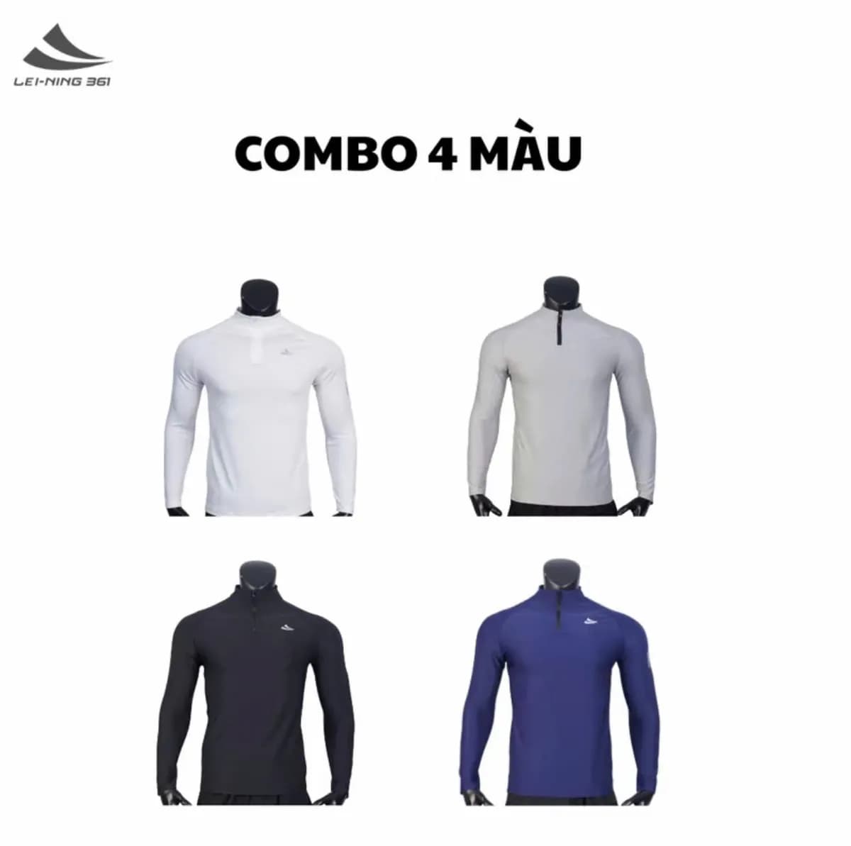 Áo Thun Giữ Nhiệt Dài Tay Lei-Ning 361 Cổ Khóa Kéo-AOGN01.361-20