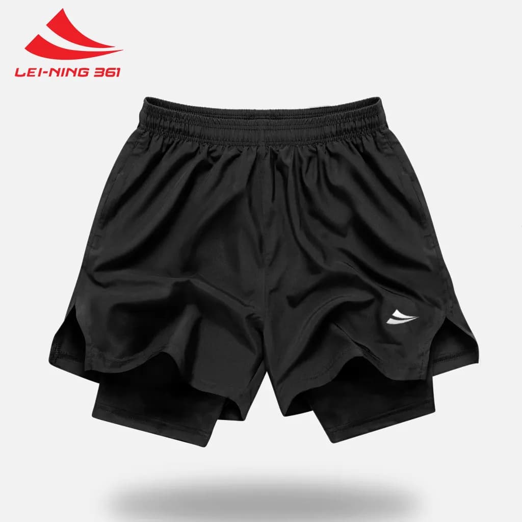 Quần Shorts Thể Thao Lei-Ning 361 2 Lớp Co Giãn-QUAN2LOP.361-2