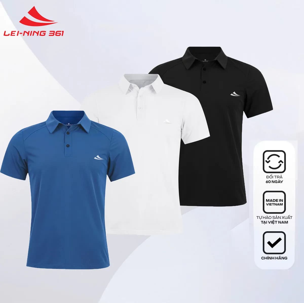 Polo Thể Thao Nam Lei-Ning 361 Thấm Hút, Thoáng Mát-POLO05.361-4